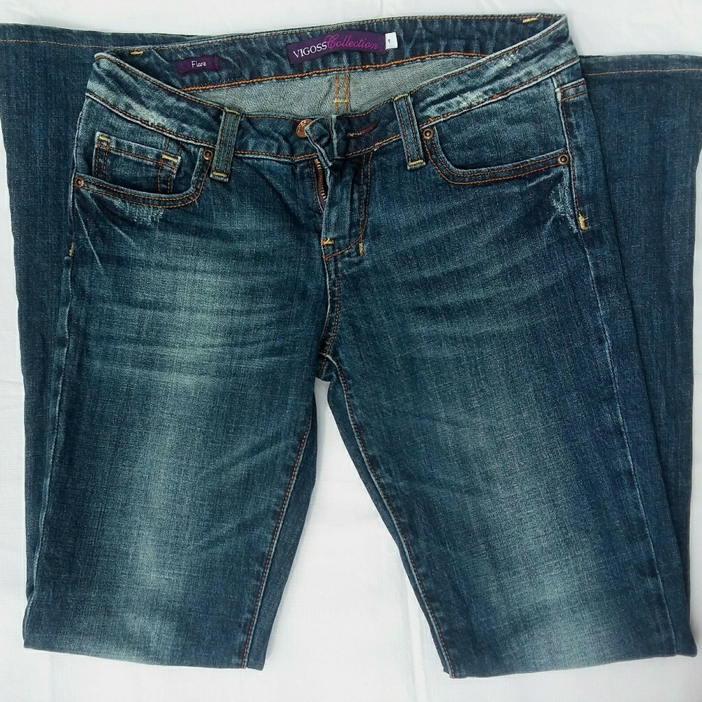 Vigoss Collection Embellished Flare Jeans